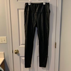 LYSSE Black Pleather pants woman’s size Large